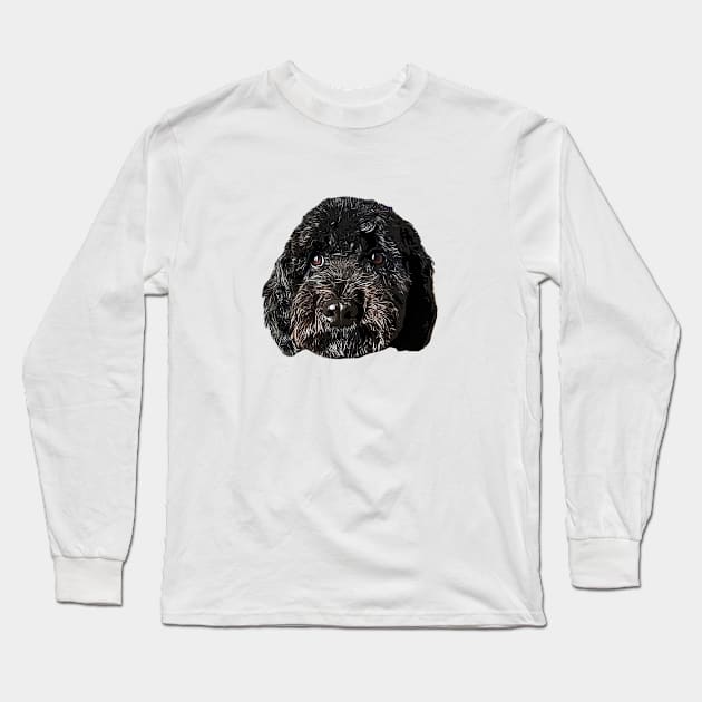 Cockapoo Cockerpoo Black Puppy Dog Long Sleeve T-Shirt by ElegantCat